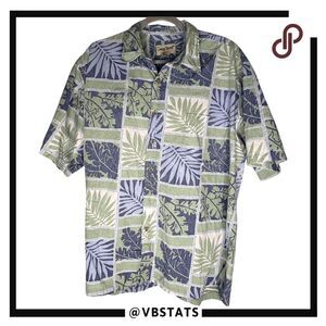 Cooke Street Mens Aloha Short Sleeve Button Up Hawaiian Shirt Blue Green Size XL